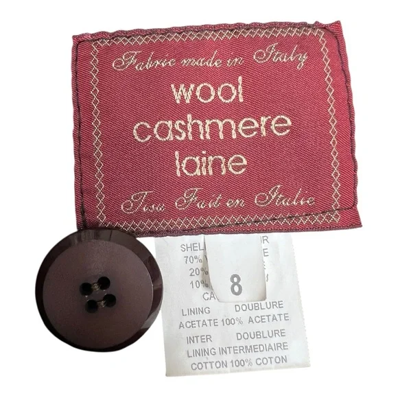 Vintage Elegant Brown Wool/Cashmere Coat With Luxurious Mahogany Mink Fur Collar - Picture 11 of 13